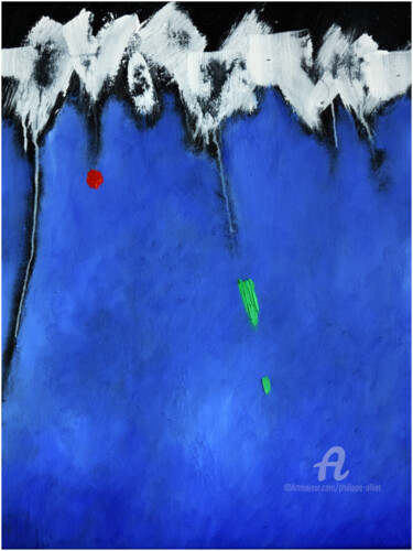 Malerei mit dem Titel "Abstraction point r…" von Philippe Alliet, Original-Kunstwerk, Öl