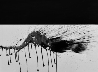 Ζωγραφική με τίτλο "Interface noir 02" από Philippe Alliet, Αυθεντικά έργα τέχνης, Ακρυλικό