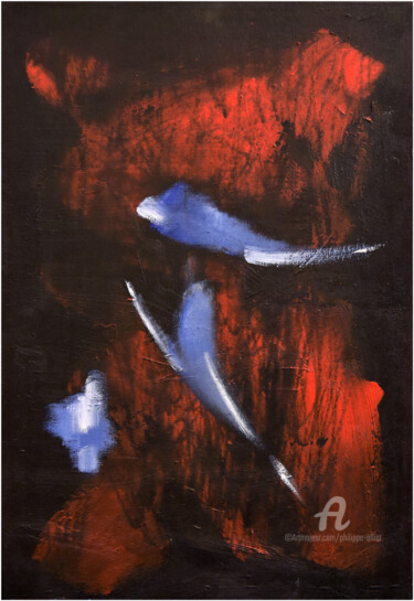 Malerei mit dem Titel "Violence et pondéra…" von Philippe Alliet, Original-Kunstwerk, Öl