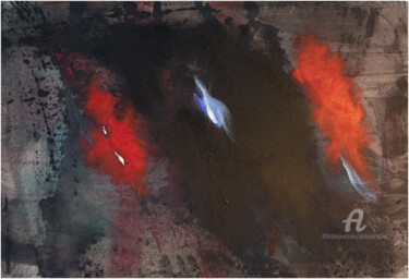 제목이 "Rouge plasma"인 미술작품 Philippe Alliet로, 원작, 기름