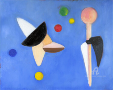 Peinture intitulée "Les jongleurs" par Philippe Alliet, Œuvre d'art originale, Huile