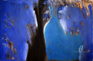 Pintura intitulada "Océan sourd" por Philippe Alliet, Obras de arte originais, Óleo Montado em Armação em madeira