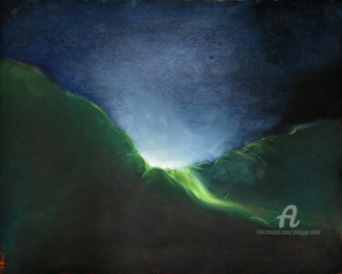 제목이 "Le passage"인 미술작품 Philippe Alliet로, 원작, 기름 나무 들것 프레임에 장착됨