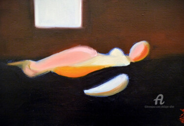 Pintura titulada "Femme, bras ballants" por Philippe Alliet, Obra de arte original, Oleo Montado en Bastidor de camilla de m…