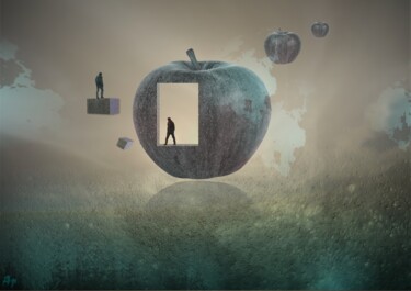Arts numériques intitulée "Pomme" par Philippe Antoine, Œuvre d'art originale