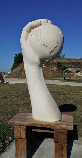 Rzeźba zatytułowany „Le Joueur de Planète” autorstwa Philippe Ardy, Oryginalna praca, Kamień