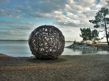 "La Sphère maritime" başlıklı Heykel Philippe Ardy tarafından, Orijinal sanat, Ahşap