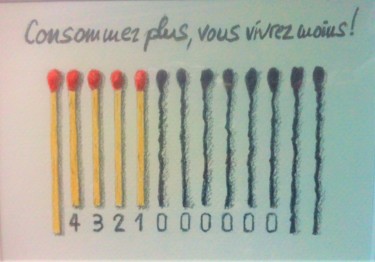 Dessin intitulée ""Consommez plus-vou…" par Philippe Barluet, Œuvre d'art originale, Crayon