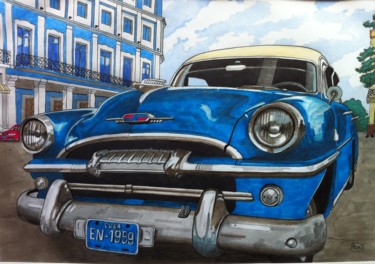 Painting titled ""Azul" Série Chrome…" by Philippe Barluet, Original Artwork, Other