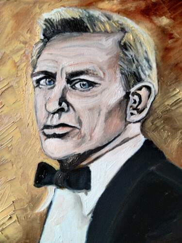 Peinture intitulée "james bond" par Philippe Bayle (chatinspire), Œuvre d'art originale, Huile