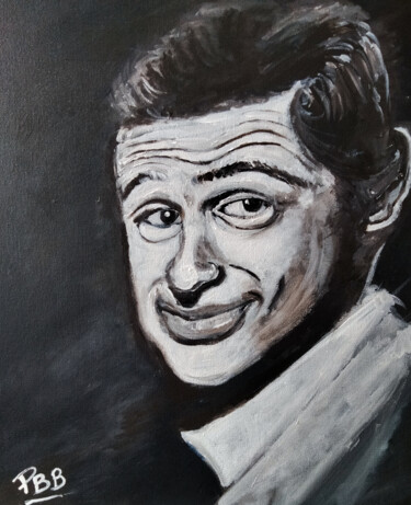 Peinture intitulée "jean paul belmondo" par Philippe Bayle (chatinspire), Œuvre d'art originale, Acrylique