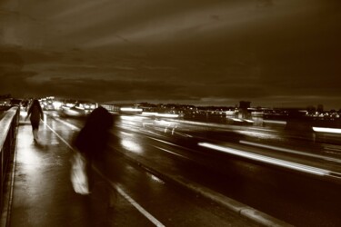 Photographie intitulée "Une nuit....Un pont…" par Philippe Berthier, Œuvre d'art originale, Photographie numérique