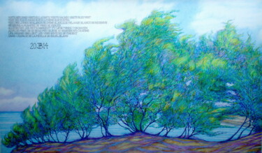 Drawing titled "" les arbres dansen…" by Philippe Brobeck, Original Artwork, Pencil