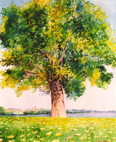 Malerei mit dem Titel "" L'arbre de la for…" von Philippe Brobeck, Original-Kunstwerk, Gouache