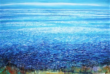 Pittura intitolato "" La mer brille aux…" da Philippe Brobeck, Opera d'arte originale, Gouache