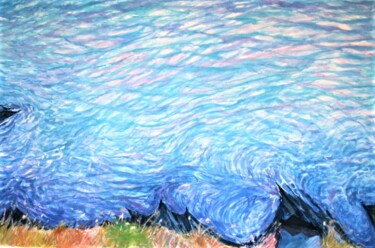Peinture intitulée "" Au bord du bleu A…" par Philippe Brobeck, Œuvre d'art originale, Gouache