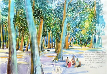Peinture intitulée "" Les eucalyptus de…" par Philippe Brobeck, Œuvre d'art originale, Aquarelle