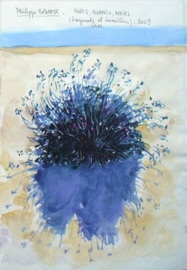 Painting titled "" Bleu blanc noir,l…" by Philippe Brobeck, Original Artwork, Watercolor