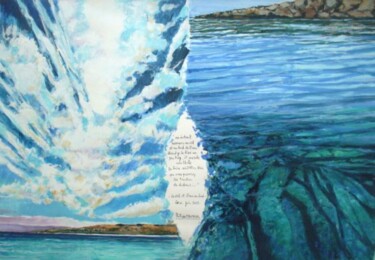 Painting titled "le ciel et l'eau" by Philippe Brobeck, Original Artwork, Gouache
