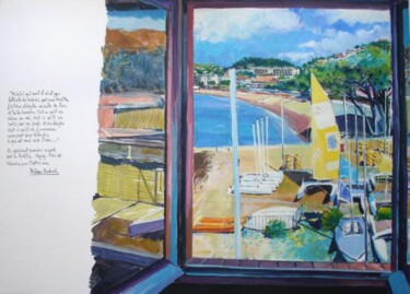 Peinture intitulée "la fenêtre Agay" par Philippe Brobeck, Œuvre d'art originale, Gouache