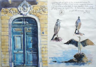Peinture intitulée "Ajaccio la porte et…" par Philippe Brobeck, Œuvre d'art originale, Aquarelle