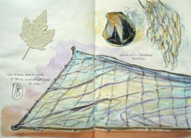 Painting titled "" Voile de page et…" by Philippe Brobeck, Original Artwork, Watercolor