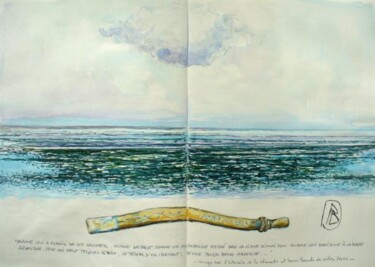 Peinture intitulée "" le nuage et la ba…" par Philippe Brobeck, Œuvre d'art originale, Aquarelle
