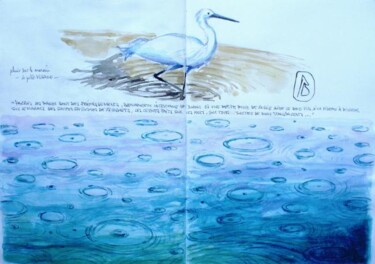 Peinture intitulée ""La pluie sur le ma…" par Philippe Brobeck, Œuvre d'art originale, Aquarelle
