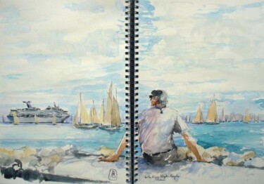 Painting titled "régates royales Can…" by Philippe Brobeck, Original Artwork, Watercolor