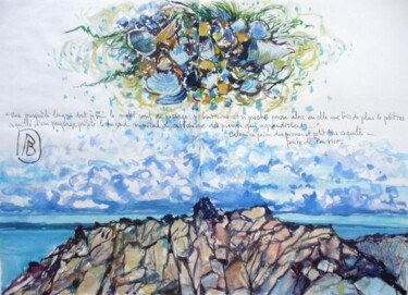 Pintura titulada ""une presqu''île lo…" por Philippe Brobeck, Obra de arte original, Acuarela