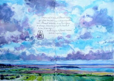 Peinture intitulée ""Tout ce ciel si ra…" par Philippe Brobeck, Œuvre d'art originale, Aquarelle