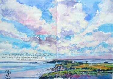 Painting titled ""Le ciel ce grand p…" by Philippe Brobeck, Original Artwork, Watercolor