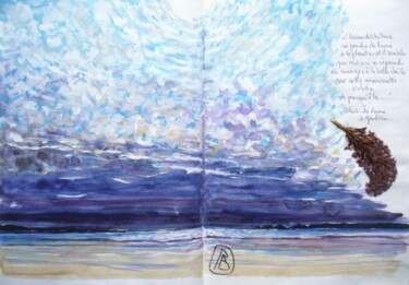 Peinture intitulée ""L' océan distribue…" par Philippe Brobeck, Œuvre d'art originale, Aquarelle