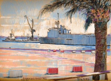 Peinture intitulée ""le Siroco à quai T…" par Philippe Brobeck, Œuvre d'art originale, Autre