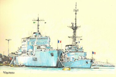 Painting titled ""navires sur coffre"" by Philippe Brobeck, Original Artwork, Other