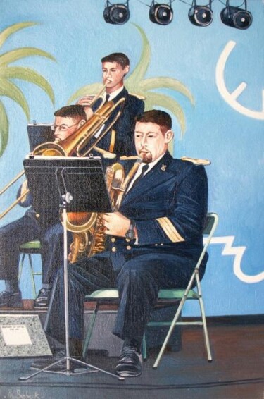 Painting titled ""les musiciens"" by Philippe Brobeck, Original Artwork, Oil