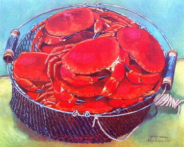 Schilderij getiteld "le panier de crabes…" door Philippe Brobeck, Origineel Kunstwerk, Olie