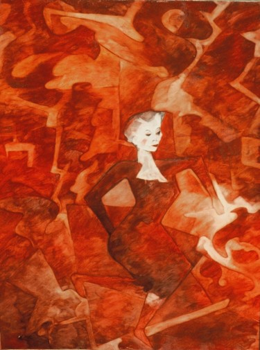 Schilderij getiteld "123-les-bas-rouges-…" door Philippe Butto, Origineel Kunstwerk
