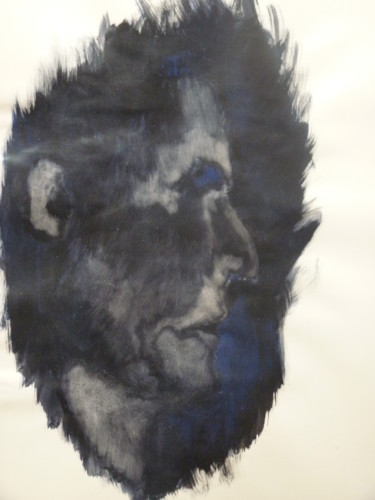 Painting titled "profil nuit" by Philippe Butto, Original Artwork, Gouache