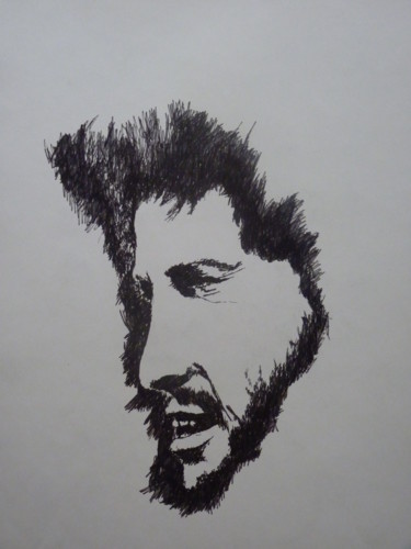 Painting titled "profil jd aix" by Philippe Butto, Original Artwork, Ink