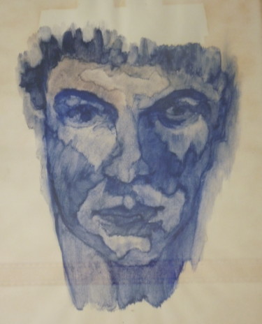 Malerei mit dem Titel "l ecorche bleu" von Philippe Butto, Original-Kunstwerk, Gouache