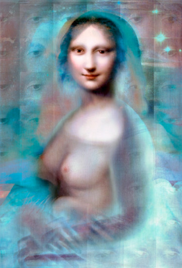 Arte digitale intitolato "Gioconda nuda" da Philippe Cadet, Opera d'arte originale, Lavoro digitale 2D