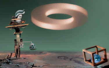 Arte digitale intitolato "Planète mars surréa…" da Philippe Cadet, Opera d'arte originale, Lavoro digitale 2D