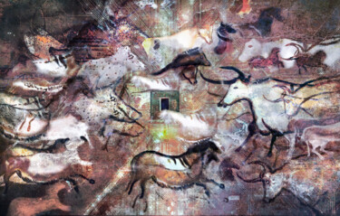 peinture numérique rupestre Digitale Künste mit dem Titel "peinture numérique…" von Philippe Cadet, Original-Kunstwerk, Digitale Malerei