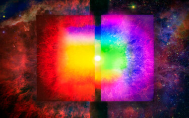 Digitale Kunst mit dem Titel "couleurs univers" von Philippe Cadet, Original-Kunstwerk, 2D digitale Arbeit