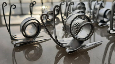 Sculpture titled "CAGOUILLE" by Caradec Philippe (CARA), Original Artwork, Stainless Steel