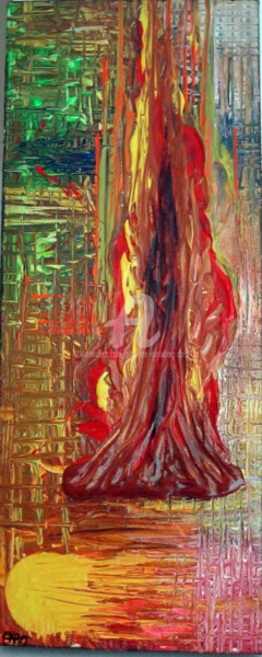 Painting titled "FLAME" by Caradec Philippe (CARA), Original Artwork, Acrylic