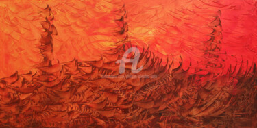 Painting titled "MER ROUGE" by Caradec Philippe (CARA), Original Artwork, Oil