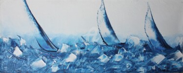 Картина под названием "REGATES BLEUES" - Caradec Philippe (CARA), Подлинное произведение искусства, Масло
