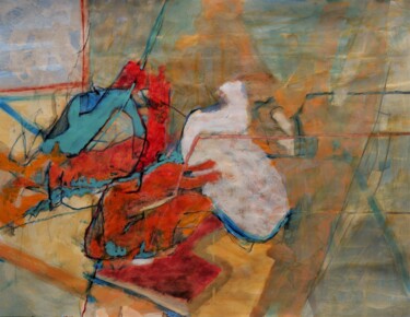 Картина под названием "Pythien" - Philippe Casaubon, Подлинное произведение искусства, Масло